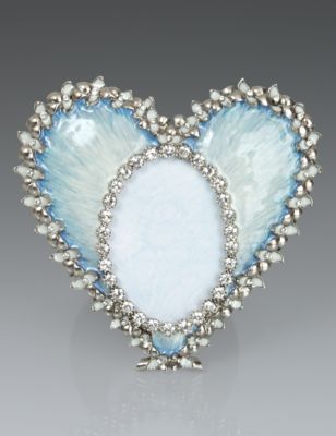 Dominique Enamel Heart Frame - Pale Blue