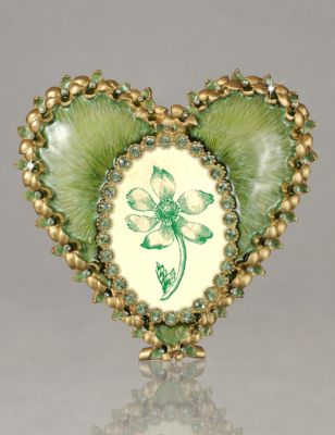 Dominique Enamel Heart Frame - Leaf
