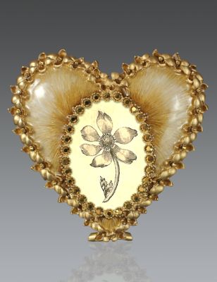 Dominique Enamel Heart Frame - Golden