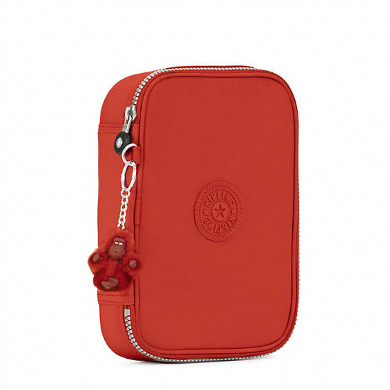 100 Pens Case,Red Rust,large