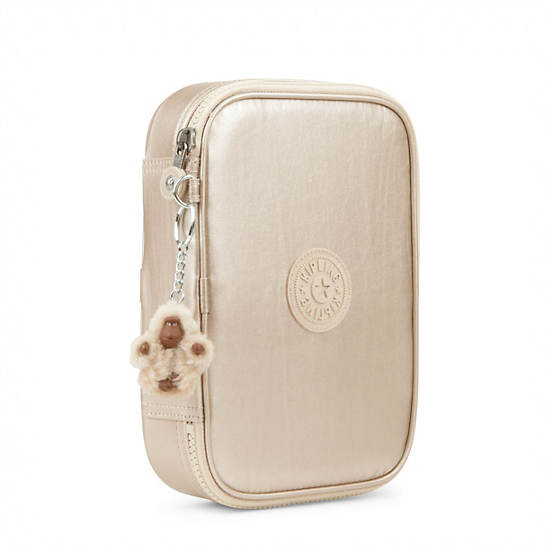 100 Pens Metallic Case,Sparkly Gold,large