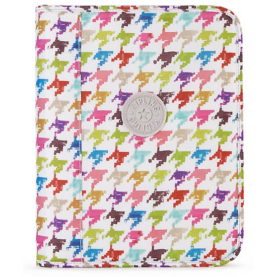 Ginny Printed Binder Cover,Houndstooth Multi,large