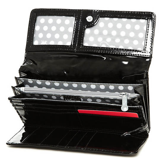 Teddi Wallet,Black Patent,large