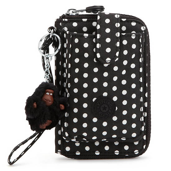 Pattie Wallet Wristlet,White Dot,large