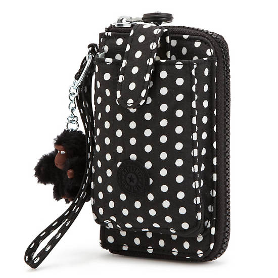 Pattie Wallet Wristlet,White Dot,large