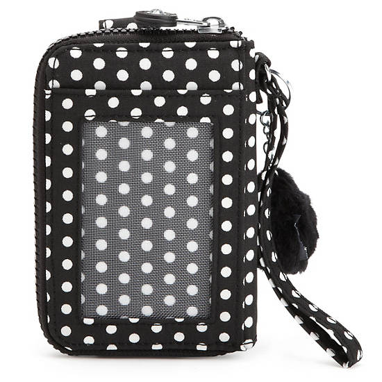 Pattie Wallet Wristlet,White Dot,large