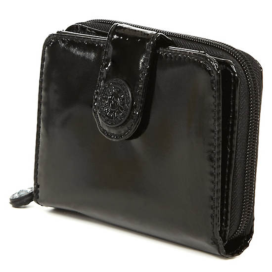 New Money Deluxe Wallet,Black Patent,large