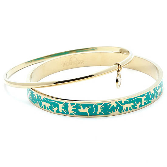 Enamel Bangle Set,Floral Chain,large