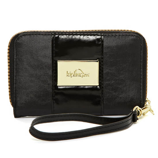 Essa Wristlet Wallet,Black Gold Mix,large