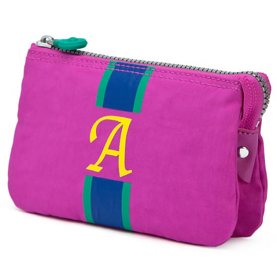 Creativity Large Pouch With Initial,Pink Orchid Multi,large
