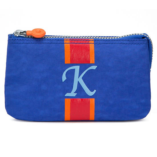 Creativity Large Pouch With Initial,Glacier Blue Multi,large