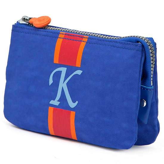 Creativity Large Pouch With Initial,Glacier Blue Multi,large