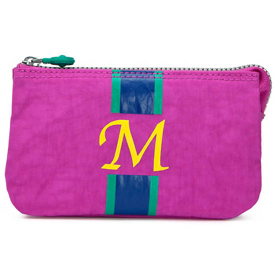 Creativity Large Pouch With Initial,Pink Orchid Multi,large