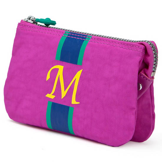 Creativity Large Pouch With Initial,Pink Orchid Multi,large