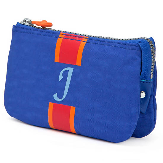 Creativity Large Pouch With Initial,Glacier Blue Multi,large