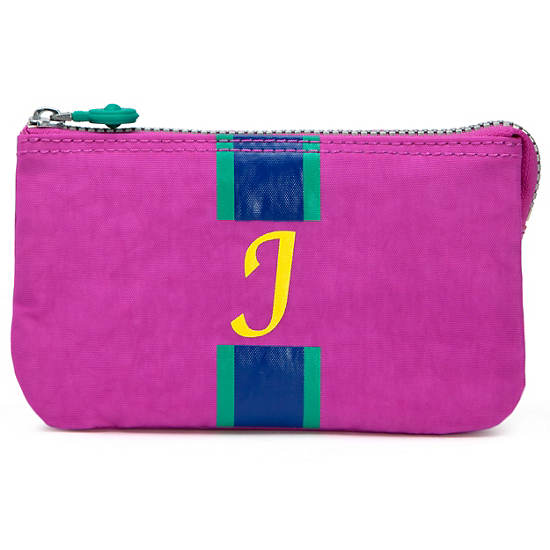 Creativity Large Pouch With Initial,Pink Orchid Multi,large
