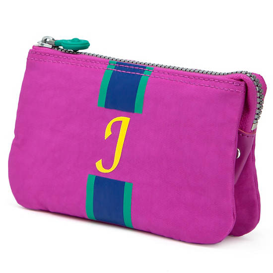 Creativity Large Pouch With Initial,Pink Orchid Multi,large