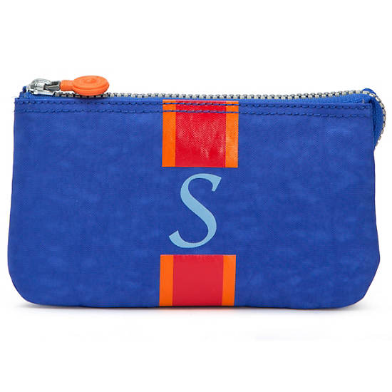 Creativity Large Pouch With Initial,Glacier Blue Multi,large