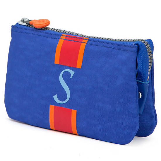 Creativity Large Pouch With Initial,Glacier Blue Multi,large