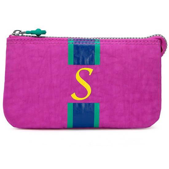 Creativity Large Pouch With Initial,Pink Orchid Multi,large