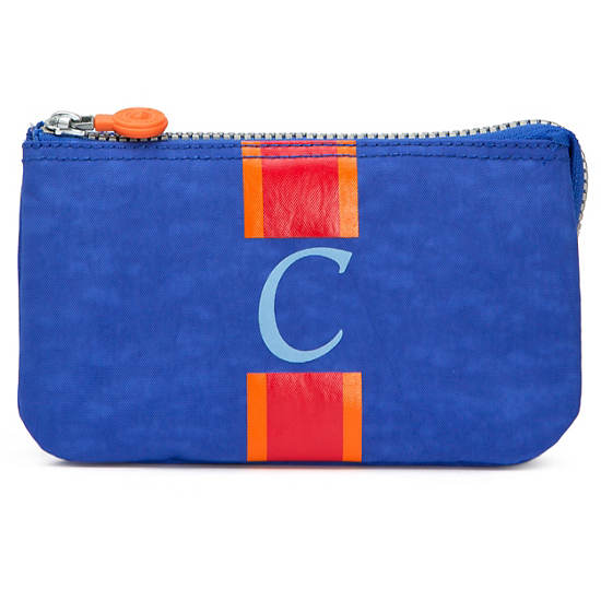 Creativity Large Pouch With Initial,Glacier Blue Multi,large