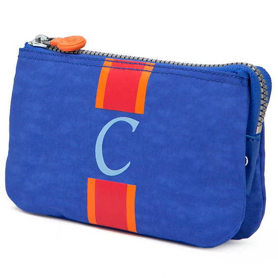 Creativity Large Pouch With Initial,Glacier Blue Multi,large