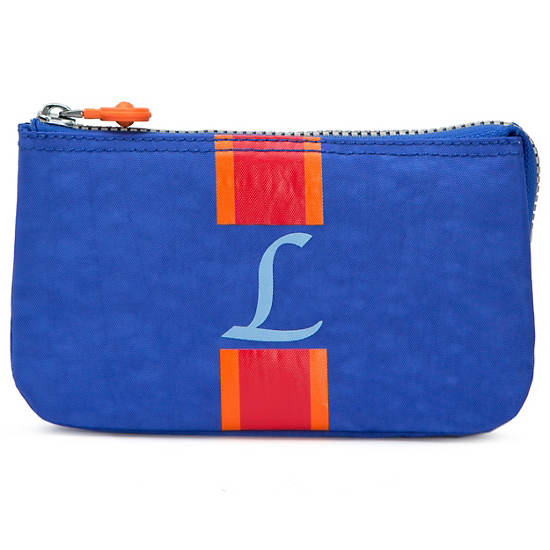 Creativity Large Pouch With Initial,Glacier Blue Multi,large