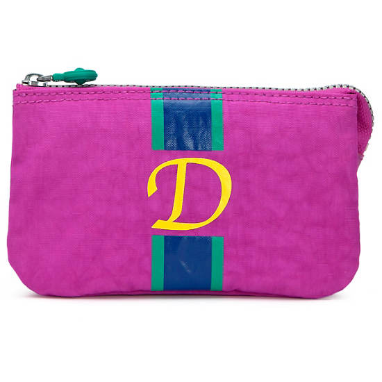 Creativity Large Pouch With Initial,Pink Orchid Multi,large