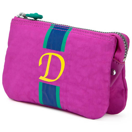 Creativity Large Pouch With Initial,Pink Orchid Multi,large