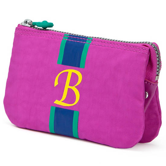Creativity Large Pouch With Initial,Pink Orchid Multi,large