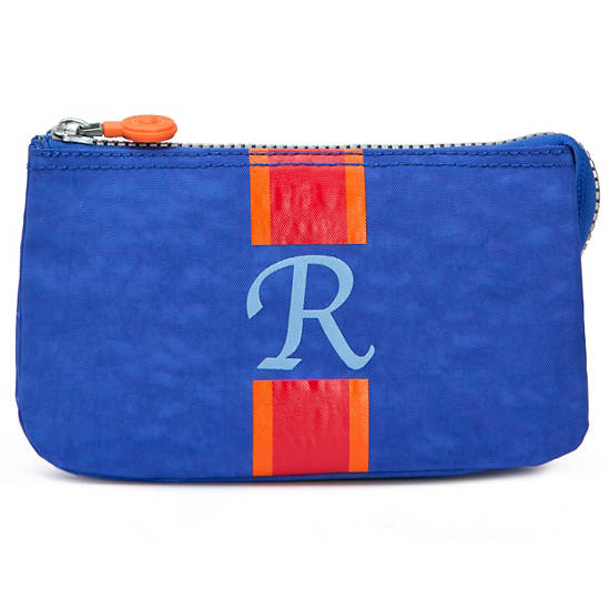 Creativity Large Pouch With Initial,Glacier Blue Multi,large