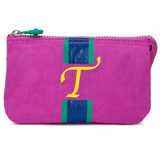 Creativity Large Pouch With Initial,Pink Orchid Multi,large