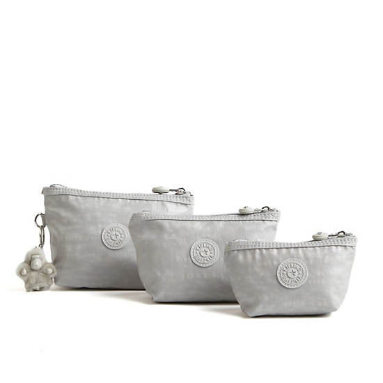 Chrissa Coated Pouch 3-Pack,Pearlized Ash Grey,large