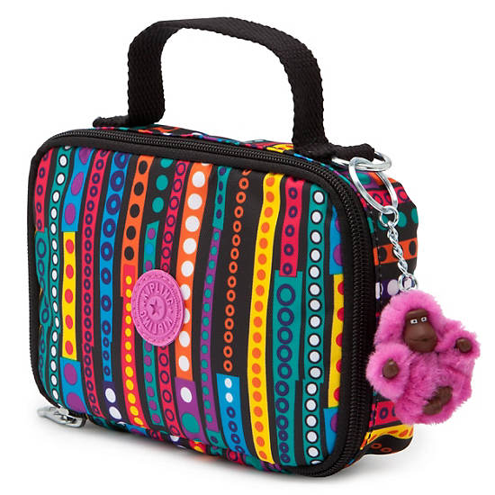 Mila Small Pencil Case,Circles and Stripes,large