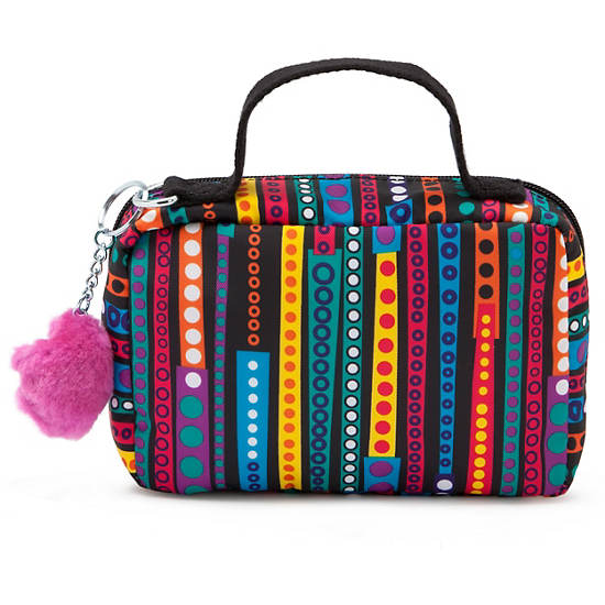 Mila Small Pencil Case,Circles and Stripes,large