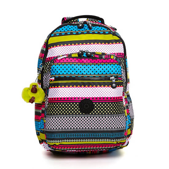 Seoul Large Printed Laptop Backpack,Tapestry Print,large