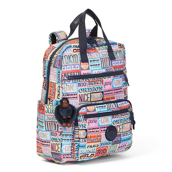 Sharpay Medium Printed Laptop Backpack,Hello Weekend,large