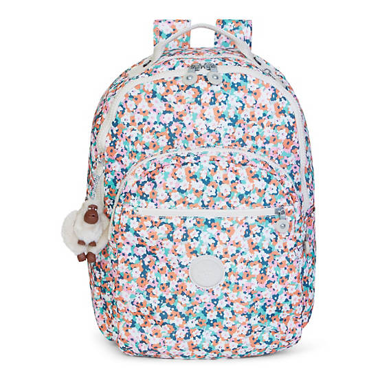Seoul Large Printed Laptop Backpack,Meadow Flower Pink,large