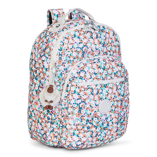Seoul Large Printed Laptop Backpack,Meadow Flower Pink,large