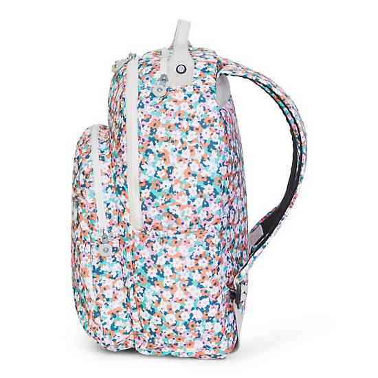 Seoul Large Printed Laptop Backpack,Meadow Flower Pink,large