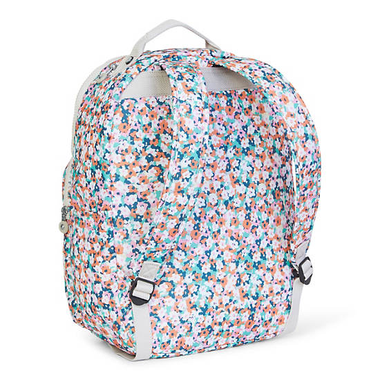 Seoul Large Printed Laptop Backpack,Meadow Flower Pink,large