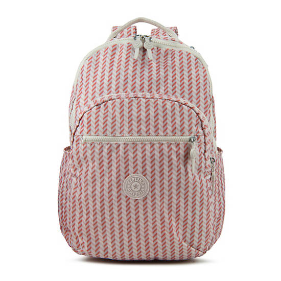Seoul Large Printed Laptop Backpack,Zest Pink,large