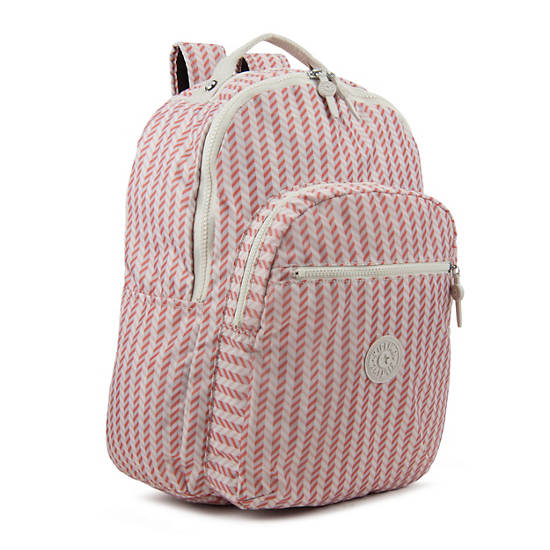 Seoul Large Printed Laptop Backpack,Zest Pink,large