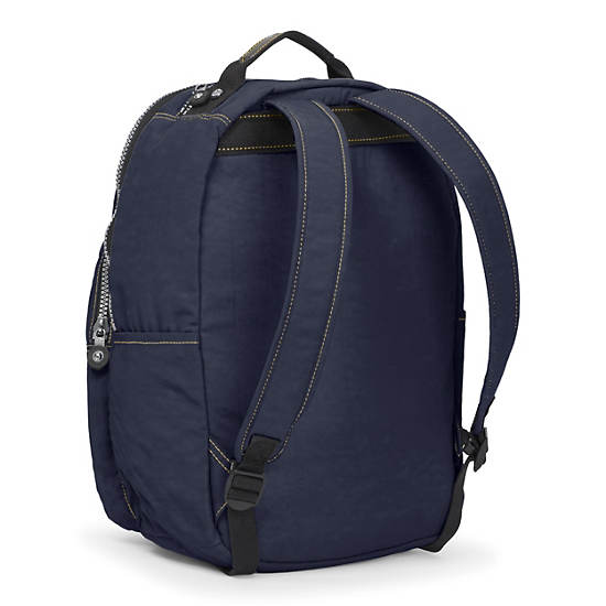 Seoul Large Vintage Laptop Backpack,True Blue,large