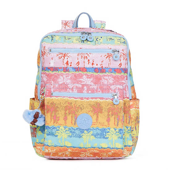 Caity Medium Printed Backpack,Fun in the Sun,large