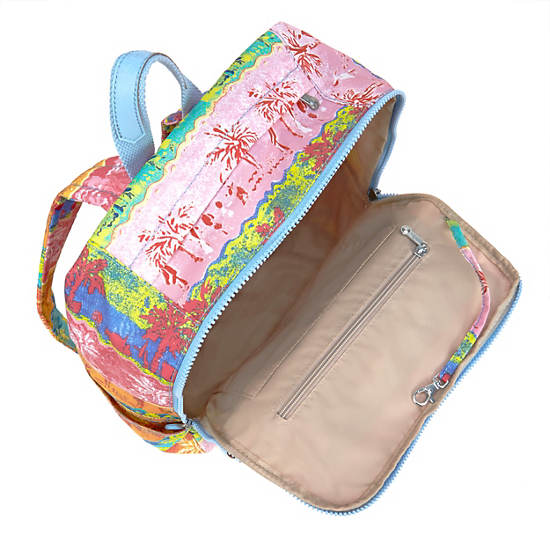Caity Medium Printed Backpack,Fun in the Sun,large