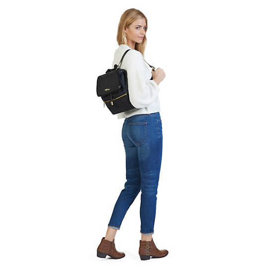 Claudette Small Backpack,Black Crosshatch,large