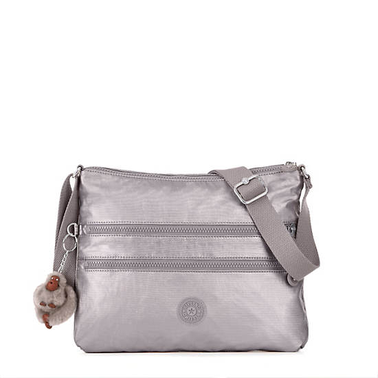 Alvar Crossbody Bag,Metallic Pewter,large