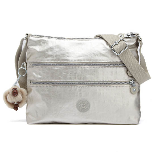 Alvar Crossbody Bag,Silver Beige,large