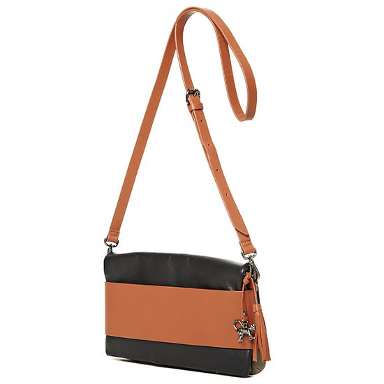 Helena Leather Clutch,Geo Print Mix,large